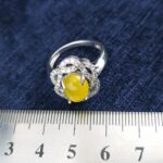 انگشتر زنانه نقره طرح بهاران با سنگ شرف الشمس + حکاکی - Image 3