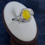 انگشتر نقره زنانه طرح الناز با سنگ شرف الشمس + حکاکی