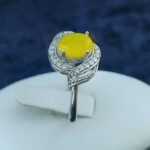 انگشتر نقره زنانه طرح الناز با سنگ شرف الشمس + حکاکی - Image 2