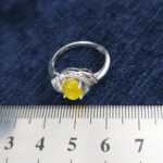 انگشتر نقره زنانه طرح الناز با سنگ شرف الشمس + حکاکی - Image 3