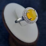 انگشتر زنانه نقره طرح مریم با سنگ شرف الشمس + حکاکی