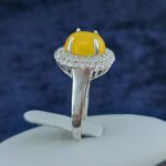 انگشتر زنانه نقره طرح مریم با سنگ شرف الشمس + حکاکی - Image 2