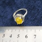 انگشتر زنانه نقره طرح گلناز با سنگ شرف الشمس + حکاکی - Image 3