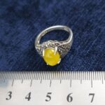 انگشتر نقره زنانه طرح زهره با سنگ شرف شمس + حکاکی - Image 3