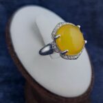 انگشتر نقره زنانه طرح عشق با سنگ شرف شمس + حکاکی