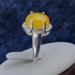 انگشتر نقره زنانه طرح عشق با سنگ شرف شمس + حکاکی - Image 2