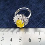 انگشتر نقره زنانه طرح فاخر تهمینه با سنگ شرف شمس + حکاکی - Image 3