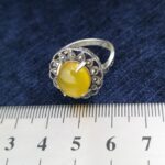 انگشتر نقره زنانه طرح فاخر پروانه با سنگ شرف شمس + حکاکی - Image 3