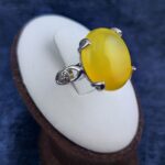 انگشتر نقره زنانه طرح دریا با سنگ شرف شمس + حکاکی