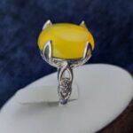 انگشتر نقره زنانه طرح دریا با سنگ شرف شمس + حکاکی - Image 2