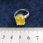 انگشتر نقره زنانه طرح دریا با سنگ شرف شمس + حکاکی - Image 3