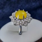 انگشتر نقره زنانه طرح فاخر ناهید با سنگ شرف شمس + حکاکی - Image 2