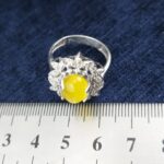 انگشتر نقره زنانه طرح فاخر ناهید با سنگ شرف شمس + حکاکی - Image 3