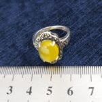 انگشتر نقره زنانه طرح سپیده با سنگ شرف شمس + حکاکی - Image 3