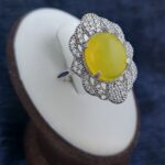 انگشتر نقره زنانه طرح لوکس مادر با سنگ شرف شمس + حکاکی