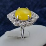 انگشتر نقره زنانه طرح لوکس مادر با سنگ شرف شمس + حکاکی - Image 2