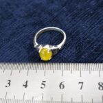 انگشتر نقره زنانه طرح لیلا با سنگ شرف شمس + حکاکی - Image 2