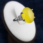 انگشتر نقره زنانه طرح مرجان با سنگ شرف شمس + حکاکی