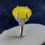 انگشتر نقره زنانه طرح مرجان با سنگ شرف شمس + حکاکی - Image 2