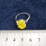 انگشتر نقره زنانه طرح مرجان با سنگ شرف شمس + حکاکی - Image 3