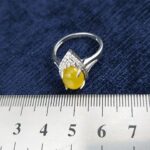 انگشتر زنانه نقره طرح فانتزی دخترانه با سنگ شرف شمس + حکاکی - Image 3