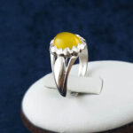 انگشتر نقره پسرانه طرح امید با سنگ شرف الشمس اصل + حکاکی - Image 3