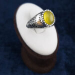 انگشتر نقره مردانه طرح ترک اسپرت با سنگ شرف الشمس + حکاکی