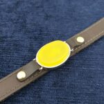 دستبند چرمی با نگین عقیق شرف الشمس + حکاکی