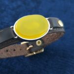 دستبند چرمی با نگین عقیق شرف الشمس + حکاکی - Image 2