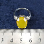 انگشتر نقره زنانه طرح ارکیده با سنگ شرف شمس + حکاکی - Image 2