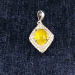 گردنبند زنانه نقره طرح شهرناز با نگین شرف شمس + حکاکی - Image 2