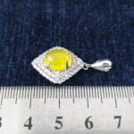 گردنبند زنانه نقره طرح شهرناز با نگین شرف شمس + حکاکی - Image 3