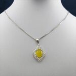 گردنبند زنانه نقره طرح شهرناز با نگین شرف شمس + حکاکی - Image 4