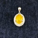 گردنبند زنانه نقره طرح کیمیا با نگین شرف شمس + حکاکی - Image 2