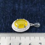 گردنبند زنانه نقره طرح کیمیا با نگین شرف شمس + حکاکی - Image 3