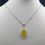 گردنبند زنانه نقره طرح کیمیا با نگین شرف شمس + حکاکی - Image 4