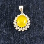 گردنبند زنانه نقره طرح ستایش با نگین شرف شمس + حکاکی - Image 2