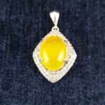 گردنبند نقره زنانه طرح قاصدک با نگین شرف شمس + حکاکی - Image 3