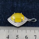 گردنبند نقره زنانه طرح قاصدک با نگین شرف شمس + حکاکی - Image 4