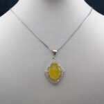 گردنبند نقره زنانه طرح قاصدک با نگین شرف شمس + حکاکی - Image 2