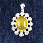 گردنبند نقره زنانه طرح هما با نگین شرف شمس + حکاکی - Image 2