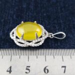 گردنبند نقره زنانه طرح فرشته با نگین شرف شمس + حکاکی - Image 3