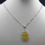 گردنبند نقره زنانه طرح فرشته با نگین شرف شمس + حکاکی - Image 4