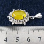 گردنبند زنانه نقره طرح گیسو با نگین شرف شمس + حکاکی - Image 2