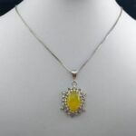 گردنبند زنانه نقره طرح گیسو با نگین شرف شمس + حکاکی - Image 3