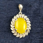 گردنبند نقره زنانه طرح روشنک با نگین شرف شمس + حکاکی - Image 2