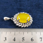 گردنبند نقره زنانه طرح روشنک با نگین شرف شمس + حکاکی - Image 3