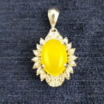 گردنبند نقره زنانه طرح مهراوه با نگین شرف شمس + حکاکی - Image 3