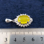 گردنبند نقره زنانه طرح مهراوه با نگین شرف شمس + حکاکی - Image 2