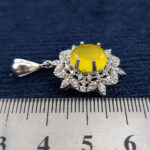 گردنبند زنانه نقره طرح شهره با نگین شرف شمس + حکاکی - Image 2